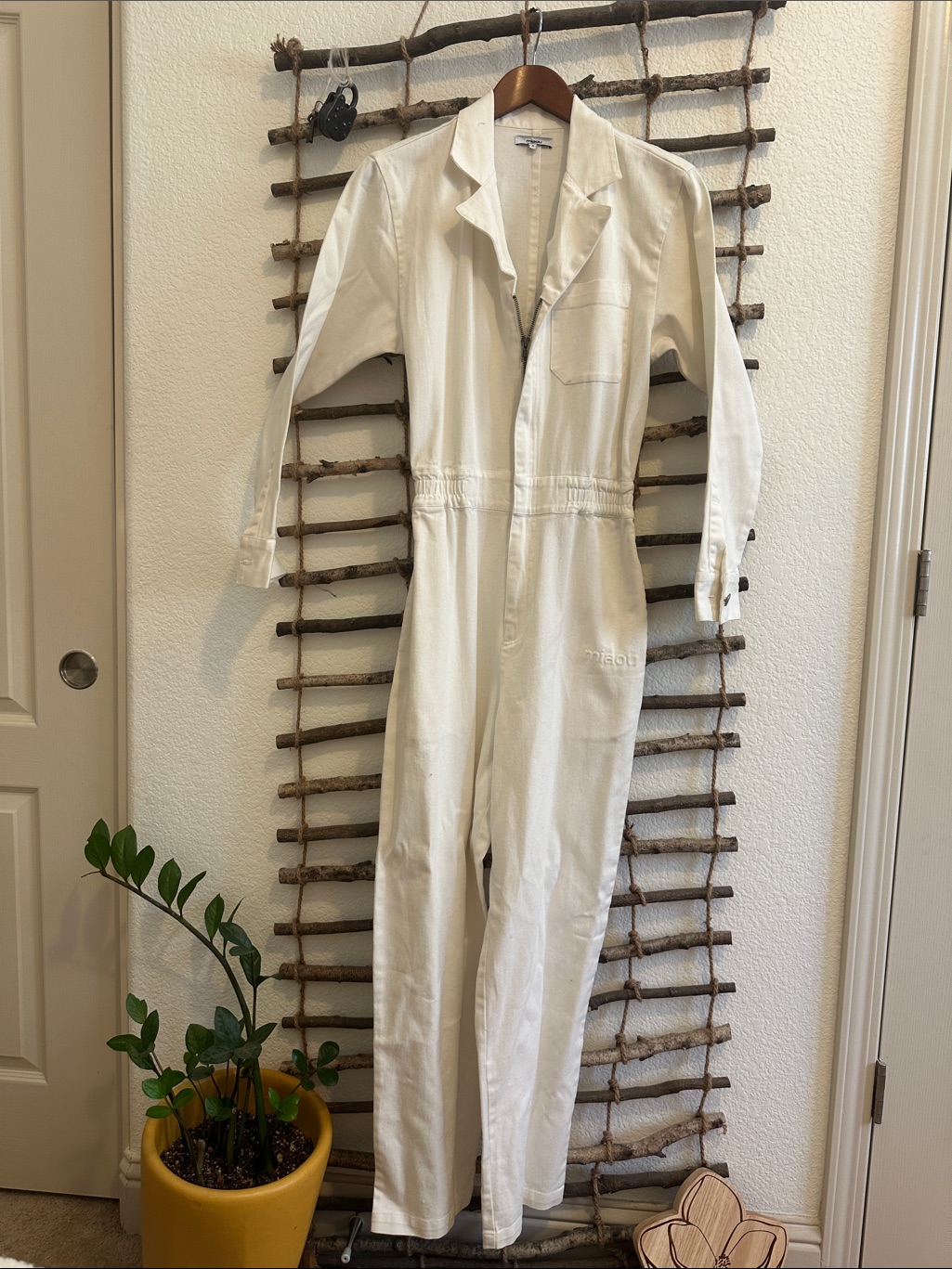 Miaou Cream Utility Jumpsuit